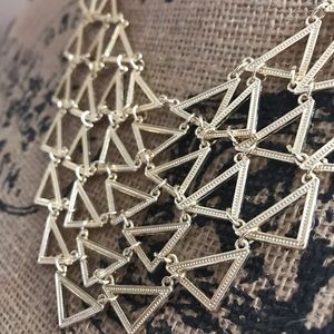 New York & Company Gold Triangle Bib Necklace